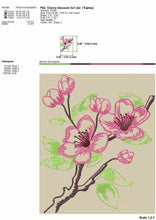 Load image into Gallery viewer, Cherry Blossom Embroidery Designs Files for Embroidery Machine, Sketch Style-Kraftygraphy
