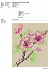 Load image into Gallery viewer, Cherry Blossom Embroidery Designs Files for Embroidery Machine, Sketch Style-Kraftygraphy
