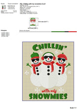 Load image into Gallery viewer, Cute Snowman Machine Embroidery Pattern for Kids, Funny Christmas Embroidery Sayings, Winter Embroidery Files, Chillin&#39; With My Snowmies, Embroidery Quotes, Pes, Jef, Hus, Dst, Christmas Sweater Embroidery-Kraftygraphy
