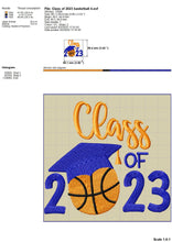 Load image into Gallery viewer, Class of 2023 Basketball Machine Embroidery Designs, Basketball Senior 2023 Embroidery Patterns, Pandemic Style Pes Files, Funny Graduation-Kraftygraphy
