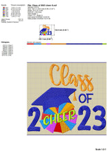 Load image into Gallery viewer, Class of 2023 Cheer Machine Embroidery Designs, Cheerleader Senior Embroidery Patterns, Dance Graduation Embroidery Pes Files, Pom Pom Jef-Kraftygraphy
