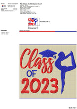 Load image into Gallery viewer, Class of 2023 Dance Machine Embroidery Designs, Dance Senior Embroidery Patterns, 2023 Stole Pes Files, Graduation Cap Embroidery Sayings-Kraftygraphy
