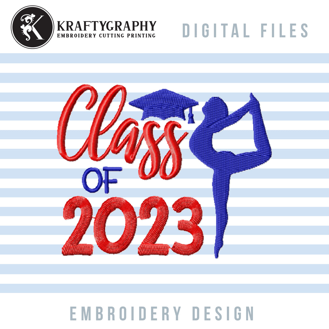Class of 2023 Dance Machine Embroidery Designs, Dance Senior Embroidery Patterns, 2023 Stole Pes Files, Graduation Cap Embroidery Sayings-Kraftygraphy