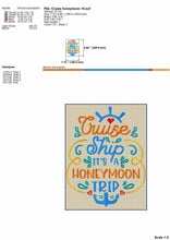 Load image into Gallery viewer, Honeymoon cruise machine embroidery designs-Kraftygraphy
