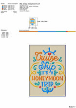 Load image into Gallery viewer, Honeymoon cruise machine embroidery designs-Kraftygraphy
