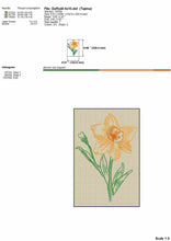 Load image into Gallery viewer, Daffodil flower Embroidery Design for Spring Machine Embroidery Projects-Kraftygraphy
