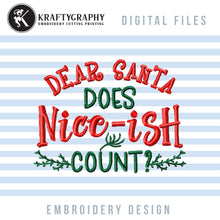 Load image into Gallery viewer, Christmas Word Art Machine Embroidery Designs, Christmas Embroidery Sayings, Pajamas Embroidery Patterns, Funny Shirts Embroidery Files, Adult Humor Pes Files,mask Hus Files, Dst Files-Kraftygraphy
