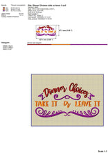 Load image into Gallery viewer, Funny kitchen embroidery designs for machine - Dinner choises-Kraftygraphy
