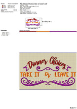 Load image into Gallery viewer, Funny kitchen embroidery designs for machine - Dinner choises-Kraftygraphy
