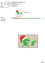 Load image into Gallery viewer, Christmas Dinosaur Monogram Embroidery Designs, Christmas Monogram Embroidery Patterns, Dinosaur With Santa Face Embroidery Files, T-Rex Fill Stitch, Christmas Embroidery-Kraftygraphy
