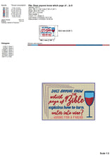 Load image into Gallery viewer, Water into wine kitchen embroidery design-Kraftygraphy
