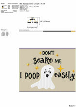 Load image into Gallery viewer, Funny Baby Machine Embroidery Sayings - Don’t Scare Me I Poop Easily-Kraftygraphy
