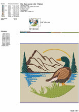 Load image into Gallery viewer, Duck and Mountain Lake Scene Machine Embroidery Designs-Kraftygraphy
