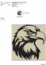 Load image into Gallery viewer, American Eagle Face Embroidery Design for Light Colored Fabrics: A Stunning and Patriotic Embroidery Idea for Your Next Project-Kraftygraphy

