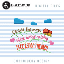 Load image into Gallery viewer, Funny kitchen embroidery design - free range children-Kraftygraphy
