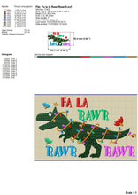 Load image into Gallery viewer, Christmas Dinosaur Embroidery Sayings, Kids Christmas Embroidery Patterns, Fa la Rawr Rawr Pes Files, Word Art Embroidery Files, T-Rex Jef Files, Dino Dst Files, Holiday Embroidery-Kraftygraphy
