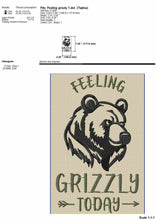 Load image into Gallery viewer, Funny hiking embroidery designs - Feeling grizzly today-Kraftygraphy
