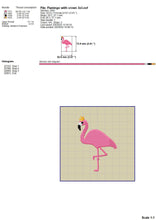 Load image into Gallery viewer, Pink Flamingo Machine Embroidery Designs, Flamingo Bird Embroidery Sayings, Tropical Embroidery Patterns, Summer Embroidery for Shirts, Pes-Kraftygraphy
