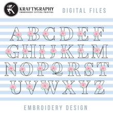 Load image into Gallery viewer, Small Elegant Embroidery Font for Embroidery Machine, Embroidery Monogram Font, Modern Embroidery Alphabet-Kraftygraphy
