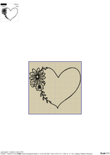 Load image into Gallery viewer, Floral Monograme Frame Embroidery Designs, Heart Border Machine Embroidery Patterns, Heart Wreath Embroidery Files, Flowers Outline Embroidery Pes Files, Heart Single Line Hus Files, Floral Embroidery-Kraftygraphy
