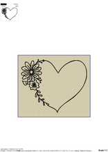 Load image into Gallery viewer, Floral Monograme Frame Embroidery Designs, Heart Border Machine Embroidery Patterns, Heart Wreath Embroidery Files, Flowers Outline Embroidery Pes Files, Heart Single Line Hus Files, Floral Embroidery-Kraftygraphy
