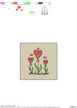 Load image into Gallery viewer, Cute Flower Heart Embroidery Designs, Simple Heart Flower Embroidery Patterns, Valentine&#39;s Day Embroidery Files, Mother&#39;s Day Pes Files, Floral Embroidery-Kraftygraphy
