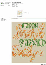 Load image into Gallery viewer, Fresh snark served daily, funny kitchen machine embroidery designs, tea towel embroidery design, low density embroidery-Kraftygraphy

