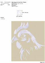 Load image into Gallery viewer, Funny hen face embroidery design - for dark fabrics-Kraftygraphy

