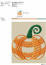 Load image into Gallery viewer, Pumpkin Sketch Machine Embroidery Design, Gingham Pumpkin Embroidery Design, Buffalo Plaid Pumpkin Pes Files, Fall Embroidery, Thanksgiving Embroidery-Kraftygraphy
