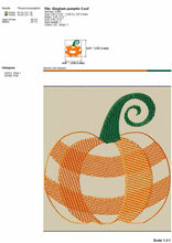 Load image into Gallery viewer, Pumpkin Sketch Machine Embroidery Design, Gingham Pumpkin Embroidery Design, Buffalo Plaid Pumpkin Pes Files, Fall Embroidery, Thanksgiving Embroidery-Kraftygraphy
