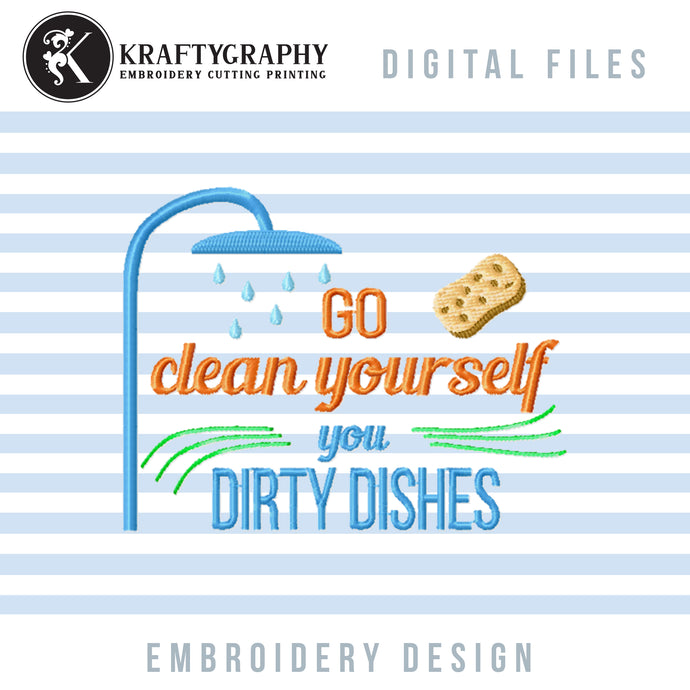 Dish towels kitchen embroidery design funny-Kraftygraphy