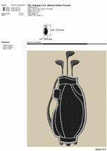 Load image into Gallery viewer, Golf embroidery design for machine - golf bag-Kraftygraphy
