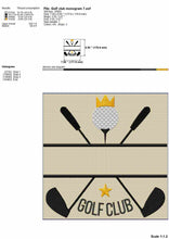 Load image into Gallery viewer, Golf embroidery designs elements - Golf clubs split monogram-Kraftygraphy
