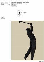 Load image into Gallery viewer, Golf embroidery designs - golfer silhouette-Kraftygraphy
