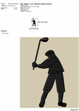 Load image into Gallery viewer, Golf embroidery designs - golfer silhouette-Kraftygraphy
