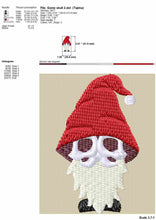 Load image into Gallery viewer, Gnome skull embroidery design-Kraftygraphy
