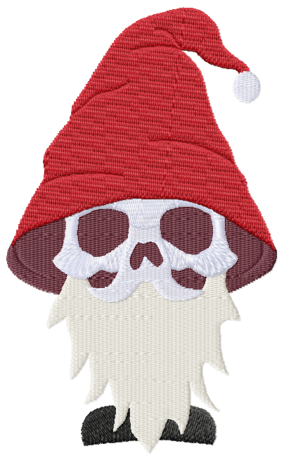 Gnome skull embroidery design-Kraftygraphy