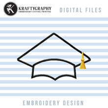 Load image into Gallery viewer, Graduation Cap Machine Embroidery Designs, Small Graduation Hat Embroidery Patterns, Simple Senior Pes Files, Graduate Jef, Robe Embroidery-Kraftygraphy
