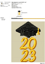 Load image into Gallery viewer, 2023 Graduation Machine Embroidery Designs, Graduation Cap Embroidery Patterns, Class of 2023 Embroidery Pes Files, Senior Stole Embroidery-Kraftygraphy
