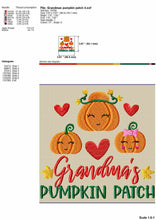 Load image into Gallery viewer, Pumpkin Grandma Embroidery Design, Pumpkin Patch Embroidery Patterns, Fall Embroidery Files-Kraftygraphy
