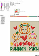Load image into Gallery viewer, Pumpkin Grandma Embroidery Design, Pumpkin Patch Embroidery Patterns, Fall Embroidery Files-Kraftygraphy
