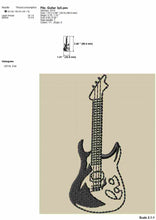 Load image into Gallery viewer, Rock guitar embroidery design for machine-Kraftygraphy
