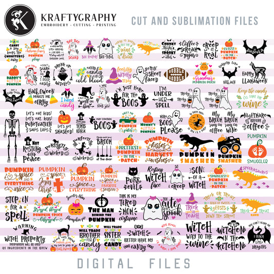 Halloween SVG Bundle, Nurse Clipart, Pumpkin PNG for Sublimation, Fall Quotes SVG Files, Ghost SVG Designs, Villain SVG Cut Files, Witch Dxf Laser Cut, Pregnancy SVG, Vampire SVG, Cat SVG, Printables SVG, Sayings SVG,-Kraftygraphy