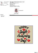 Load image into Gallery viewer, Happy Single Awareness Day Embroidery Designs, Anti Valentine Embroidery Patterns, Sarcastic Valentine&#39;s Day Embroidery Sayings, Funny Valentine Embroidery Pes Files, vp3, Hus, Jef Machine Embroidery-Kraftygraphy
