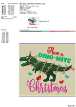 Load image into Gallery viewer, Christmas Dinosaur Embroidery Patterns, Dinomite Christmas Embroidery Designs, Embroidery Sayings for Kids, T-Rex Embroidery Files, Dino Pes Files, Christmas Tree Rex Embroidery-Kraftygraphy
