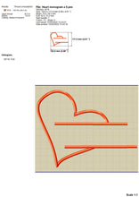 Load image into Gallery viewer, Heart Split Monogram Embroidery Files, Valentine&#39;s Day Machine Embroidery Designs, Love Pes Embroidery Patterns for Couples and Wedding-Kraftygraphy
