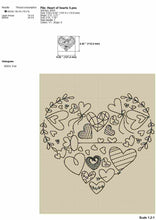 Load image into Gallery viewer, Doodle Heart Embroidery Design for Valentine and Weddings Machine Embroidery Projects-Kraftygraphy
