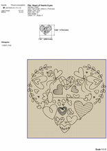Load image into Gallery viewer, Doodle Heart Embroidery Design for Valentine and Weddings Machine Embroidery Projects-Kraftygraphy
