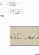 Load image into Gallery viewer, Love with hearts embroidery design-Kraftygraphy
