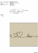 Load image into Gallery viewer, Love with hearts embroidery design-Kraftygraphy
